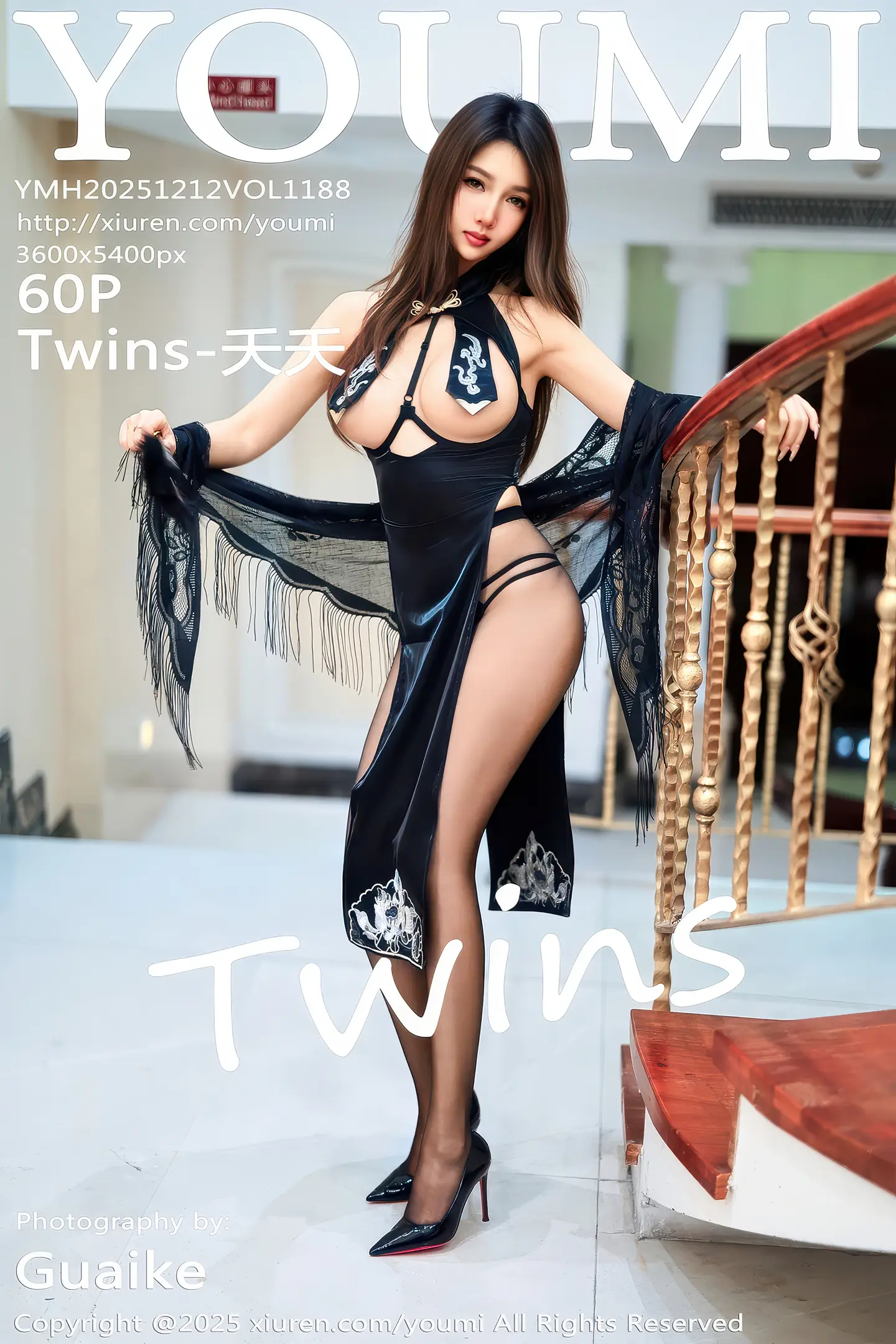 [YouMi尤蜜荟]Vol.1188_模特Twins-夭夭性感黑色情趣服饰配开档黑丝秀完美身材诱惑写真60P-秀人网 - XiuRen.Xyz